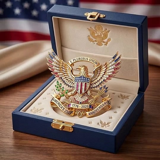 Gift packaging for patriotic brooch