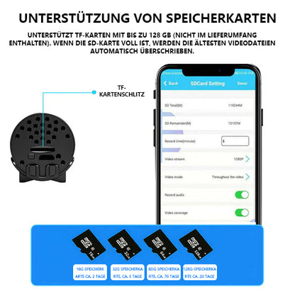 2023📸 Mini Wireless WLAN-Kamera 1080P HD - Nachtsicht inklusive