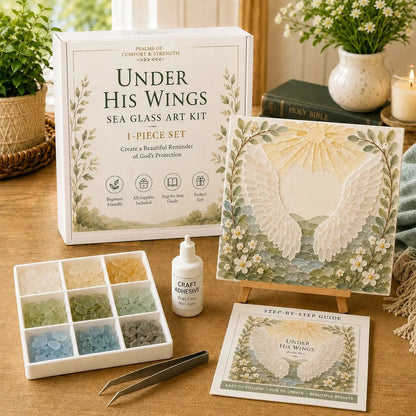 💥 LAST DAY 49% OFF - ✝️ Psalms of Comfort & Strength Sea Glass Art Kit