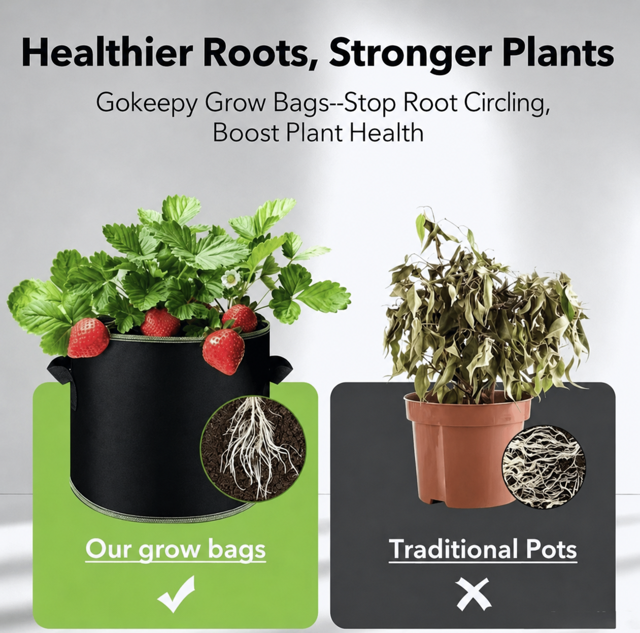 🌱 3-Pack 5 Gallon Grow Bags – Heavy Duty Aeration Fabric Pots with Handles for Vegetables, Flowers & Fruits 🪴
