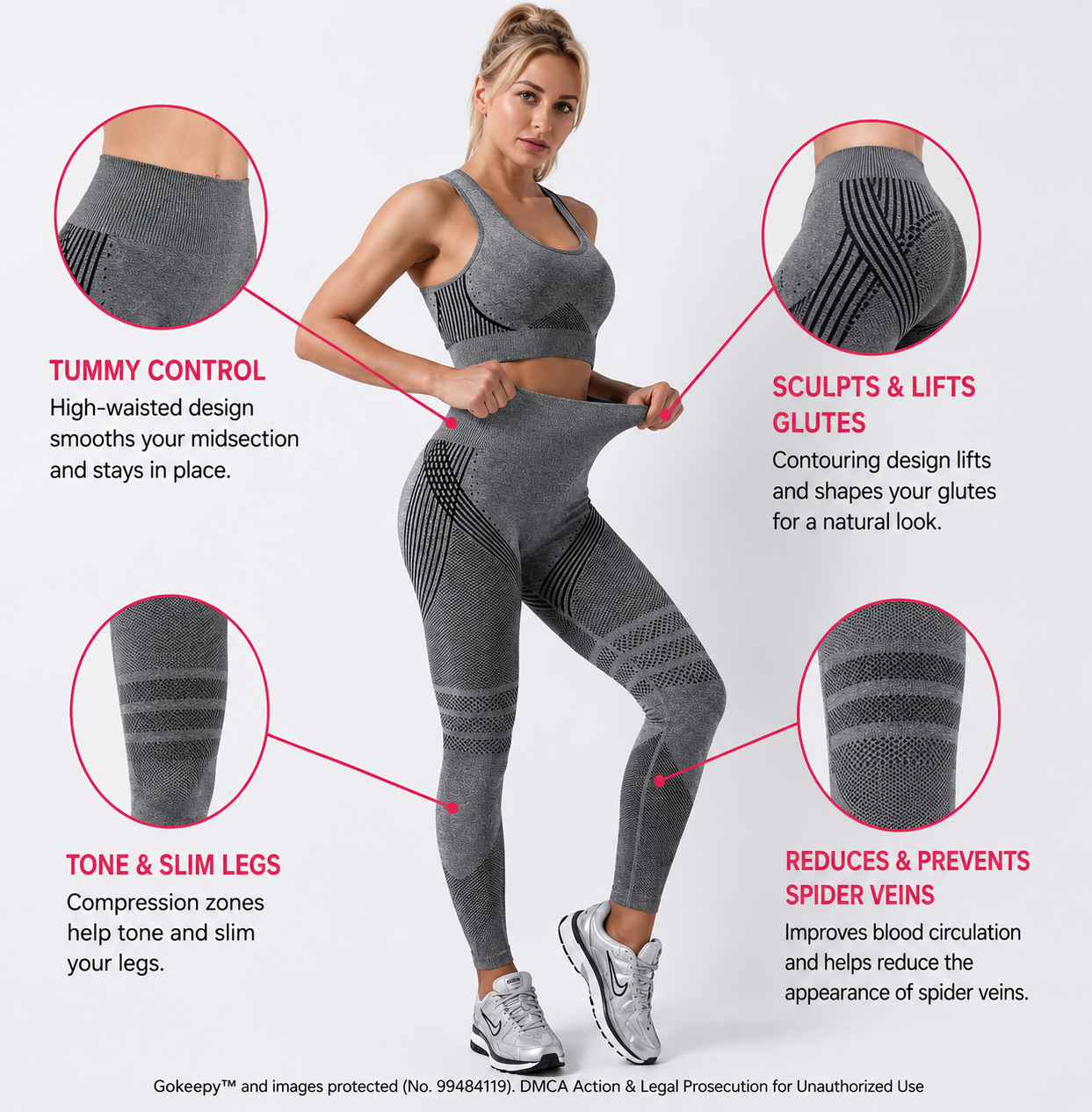 High Waisted And Hip Lifting Yoga Elastic Quick Drying Tight Pants ⭐