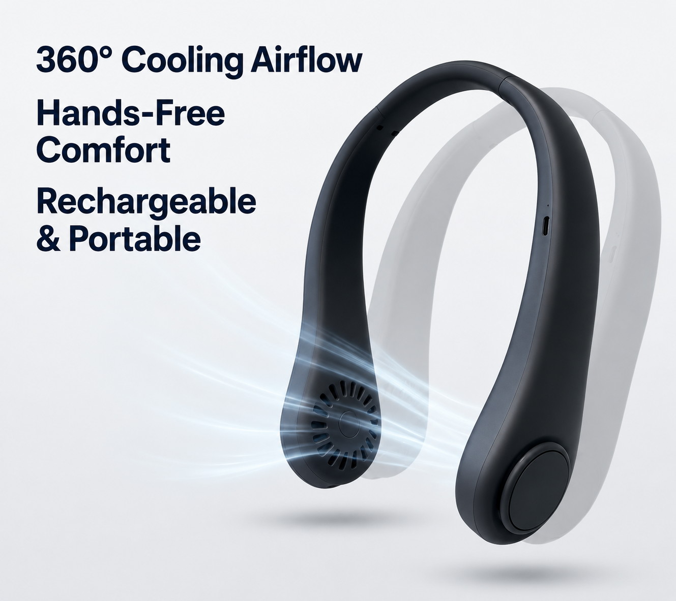 Gokeepy – Wearable Neck Fan | Soft Airflow | Outdoor & Travel Cooling