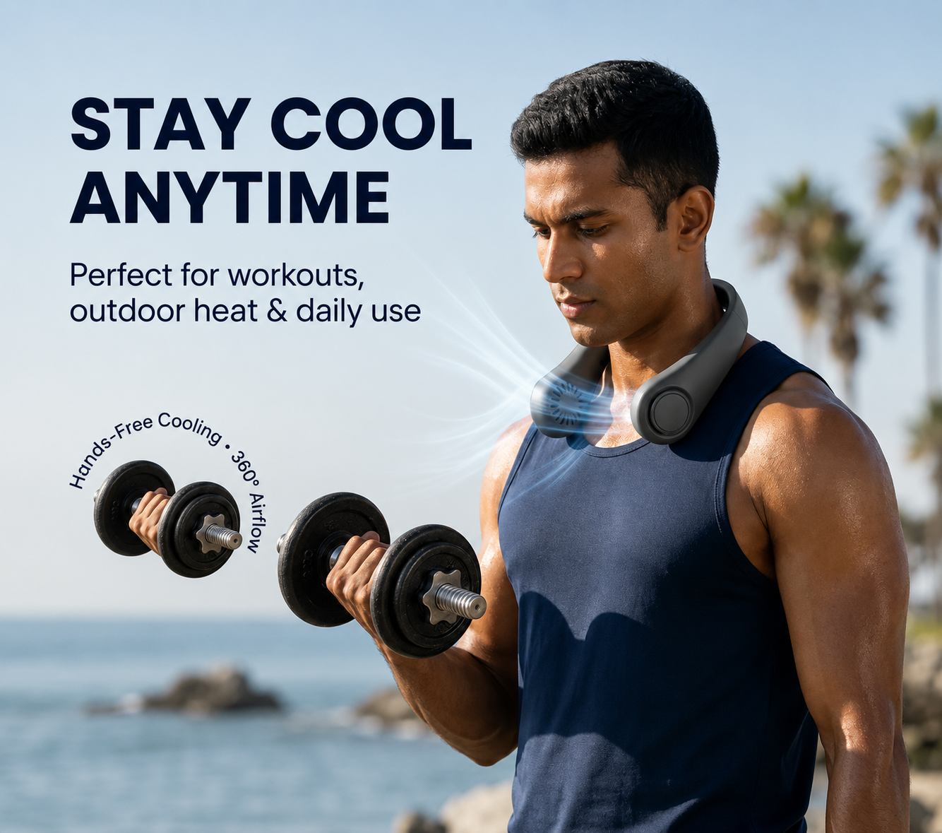 Gokeepy – Wearable Neck Fan | Soft Airflow | Outdoor & Travel Cooling
