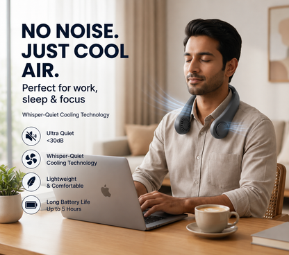 Gokeepy – Wearable Neck Fan | Soft Airflow | Outdoor & Travel Cooling