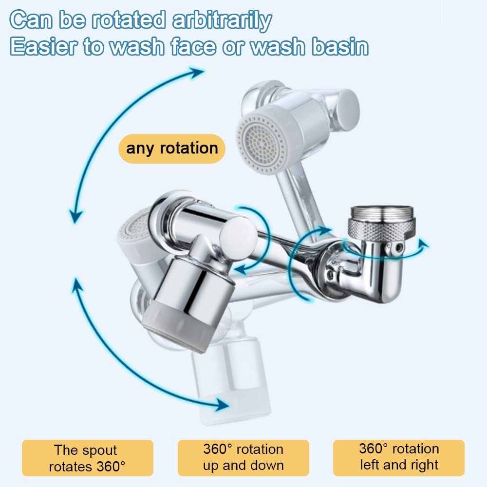 Buy One Get One:Reach Every Corner of Your Sink – 1080° Rotating Faucet with Dual Spray Modes