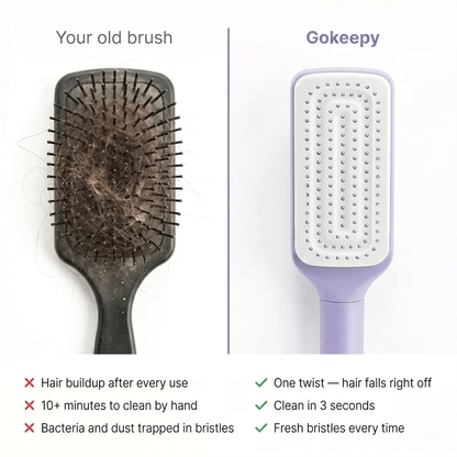 Gokeepy Hairbrush-Your Hairbrush Shouldn't Need a Deep Clean.