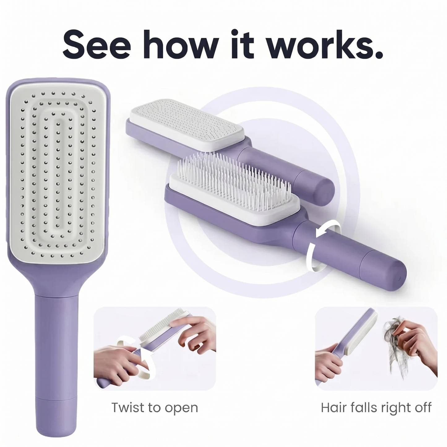Gokeepy Hairbrush-Your Hairbrush Shouldn't Need a Deep Clean.