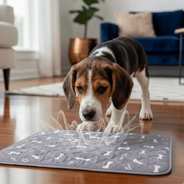 Dog using Gokeepy washable pee pad