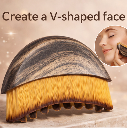 Reduce Face & Neck Puffiness in Minutes Lymphatic Massage Brush to Smooth Wrinkles & Sculpt a Slimmer Face