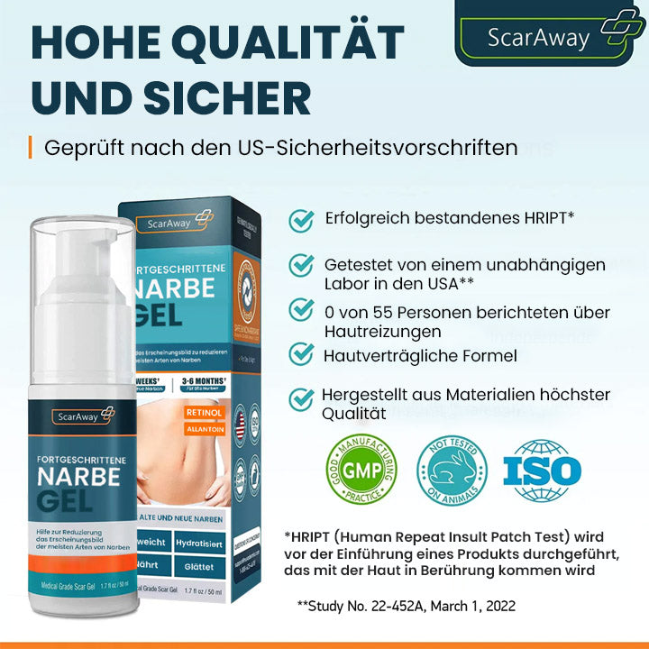 ScarAway PURI Fortschrittliches Narbengel - Kaiserschnitt, Bauchdeckenstraffung, alte Narben, Keloide, Dehnungsstreifen, Brandnarben