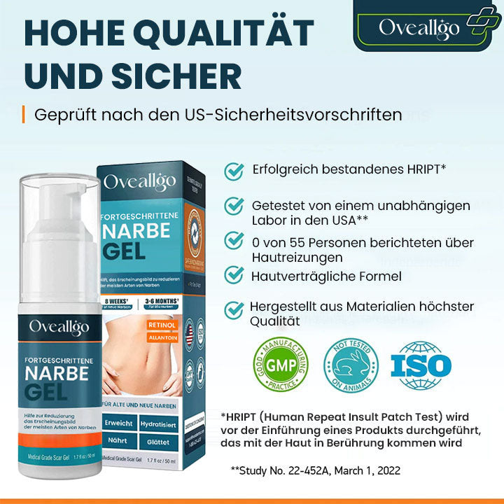Oveallgo™ ScarAway Profi Fortschrittliches Narbengel - Kaiserschnitt, Bauchdeckenstraffung, alte Narben, Keloide, Dehnungsstreifen, Brandnarben