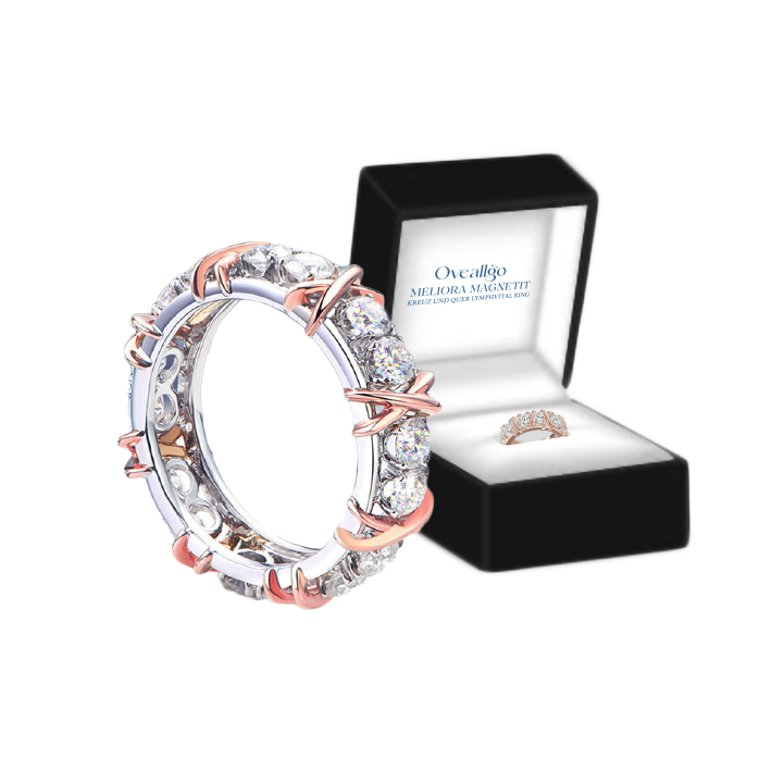 Oveallgo™ Meliora Klassic Magnetit Kreuz und Quer Lymphvital Ring
